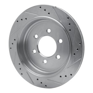 Ford Expedition Brake Rotor (1) - Rear Left - R1 Concepts - Drilled & Slotted - Silver - `07-`17
